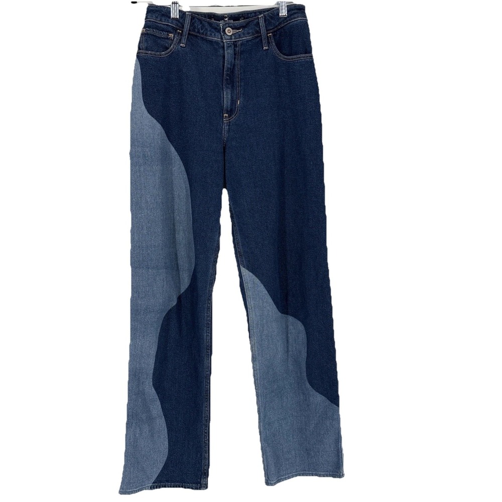 Hollister Two Tone Dad Ultra High Rise Jeans Womens 27 Y2K Stretch Retro Boho 5R